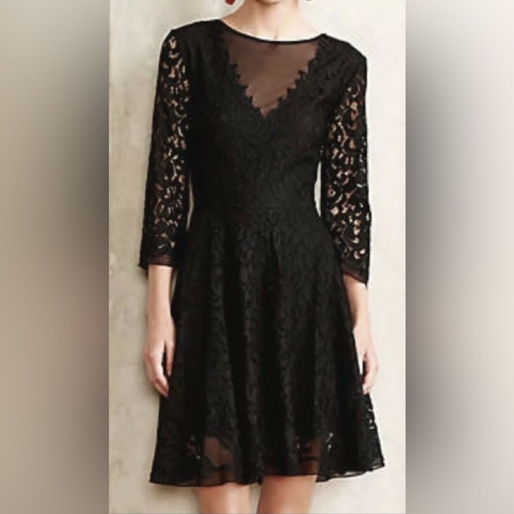 Anthropologie Saylor Zenaida Lace Fit and Flare Dress